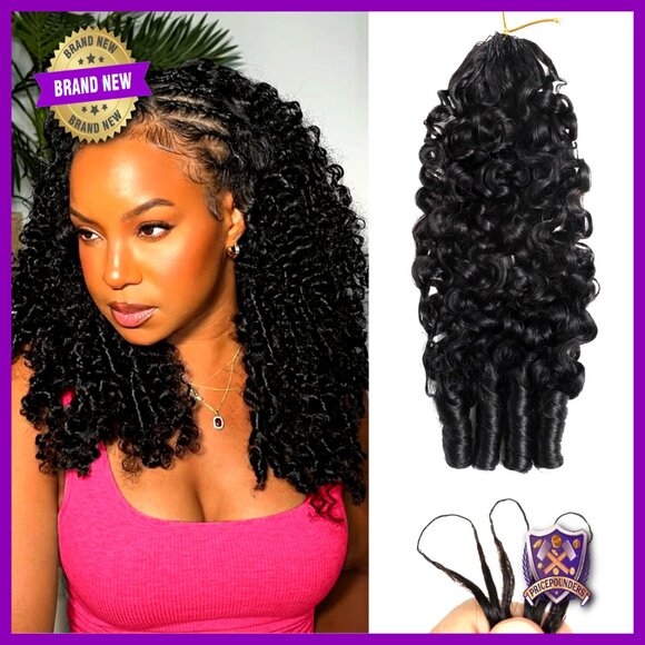 16in Pre-Separated Crochet Hair Extensions, Lightweight Reusable Remy Human Hair main image 5
